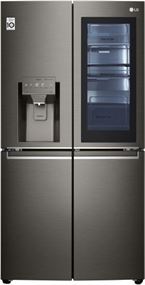 מקרר 4 דלתות InstaView Door in Door מקפיא תחתון ודלת נקישה 653 ליטר LG GR-X720INS No Frost - צבע נירוסטה מושחרת mydigital