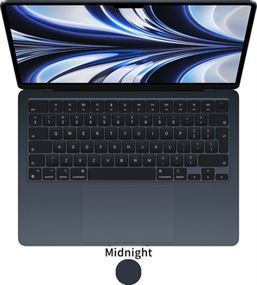 מחשב Apple MacBook Air M2 Chip 8-Core CPU, 8-Core GPU, 256GB SSD Storage, 8GB Unified Memory - צבע Midnight - מקלדת עברית / אנגלית - דגם MLY33HB/A / Z160000QW mydigital